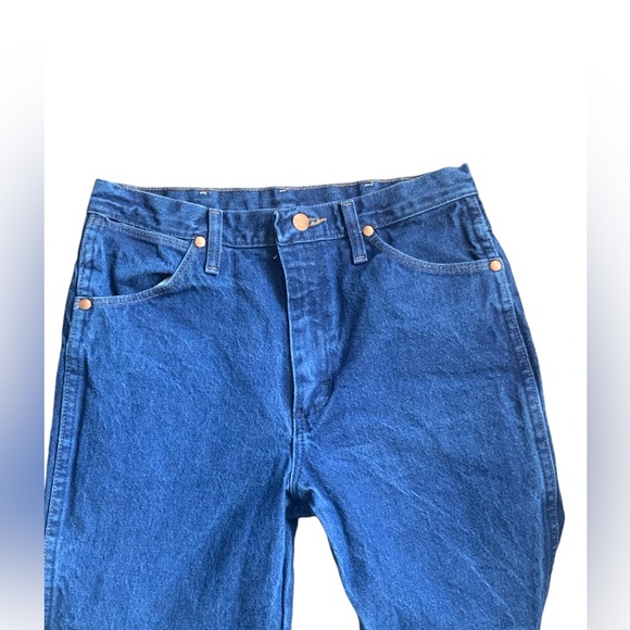 WRANGLERS Mens 936DEN Straight Leg Slim Fit Rough Blue Jeans 31 X 30 EUC - Picture 9 of 12